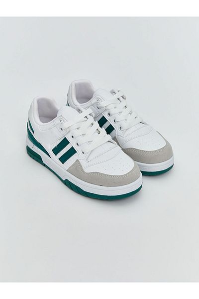 LC Waikiki White Lace-Up Boy's Sports Shoes