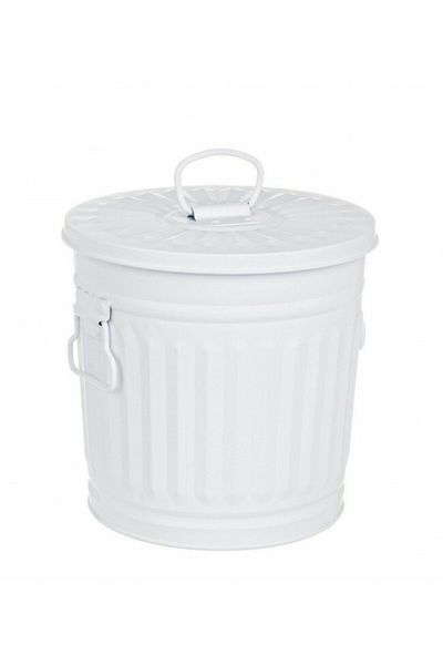 Bizzotto White Zinc Trash Bin London 22x18.5x21.5 cm