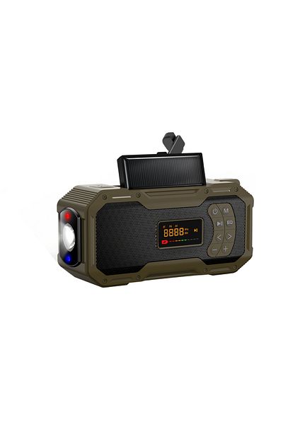 zeevos Multifunctional portable AM-FM radio, ZEEVOS with solar and manual charging 5000 mah lithium battery