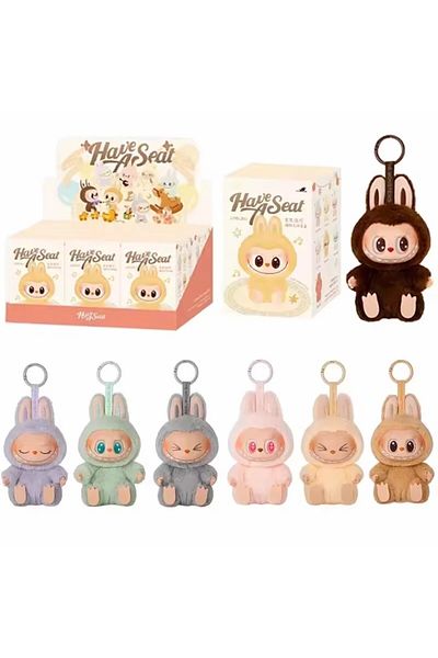 OEM Premium Plush Toy Keychain Labubu Collectible, Have a Sit, Blind Box, 17 cm,