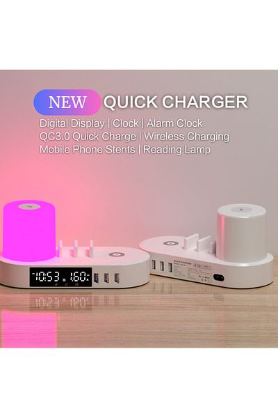 zeevos Universal multifunctional smart charger, ZEEVOS, 5 USB ports 2.4A, 1xUSB fast charge QC3.0,