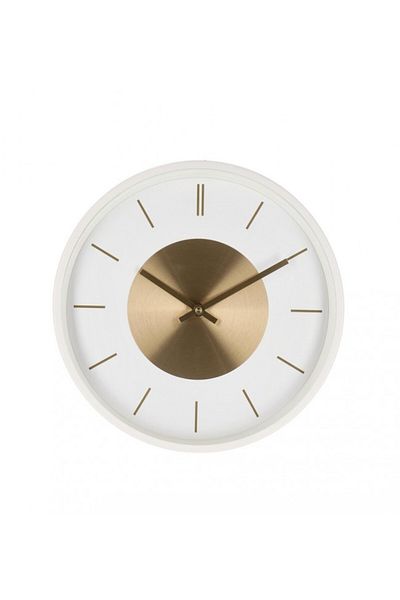Bizzotto Golden White Wall Clock Jordy 30x4.8 cm