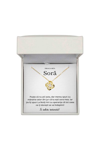 The Jewel Heart Colier Deosebit Pentru Soră – Cadou Din Argint 925 Placat Cu Aur 14K, Prezentare Premium