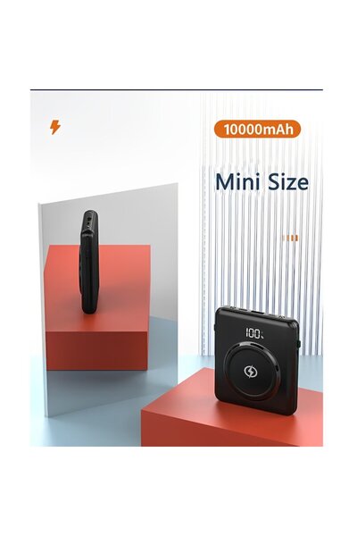 ideal STORE Baterie Externa Mini Battery IdealStore 10000 mAh, 4 iesiri USB, USB tip C, USB tip micro, Incarcare