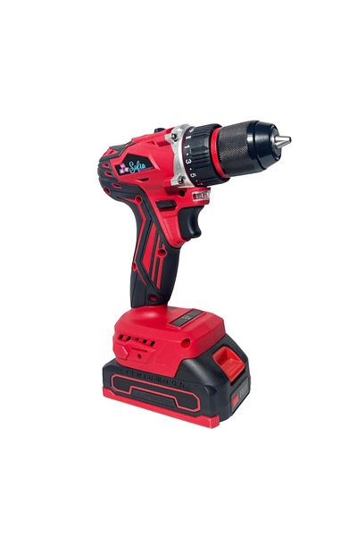 Sofia Concept Drill and Screwdriver, 2 Batteries 1500 mAh Li-Ion, 1500 RPM 30 Accessories, Red
