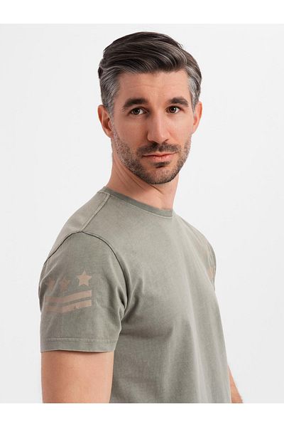 OMBRE Herren-T-Shirt aus Baumwolle mit Aufdruck im Militärstil - Helloliv V2 OM-TSWT-0202 XL