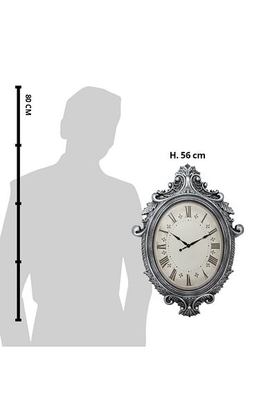 Clayre & Eef Wall Clock Grey Plastic 56x6x76 cm
