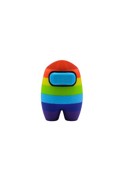 AMONG US Amongus Toy Original Details Open Close Model Rainbow with Bones
