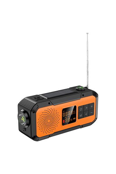 zeevos Multifunctional portable AM-FM radio, ZEEVOS, with solar and manual charging, bluetooth speaker,