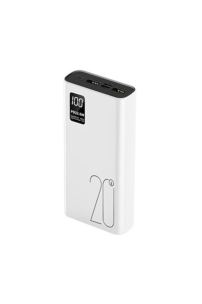 ideal STORE IdealStore Super Charge External Battery, 20,000 mAh Capacity, LED Battery Percentage Display, White