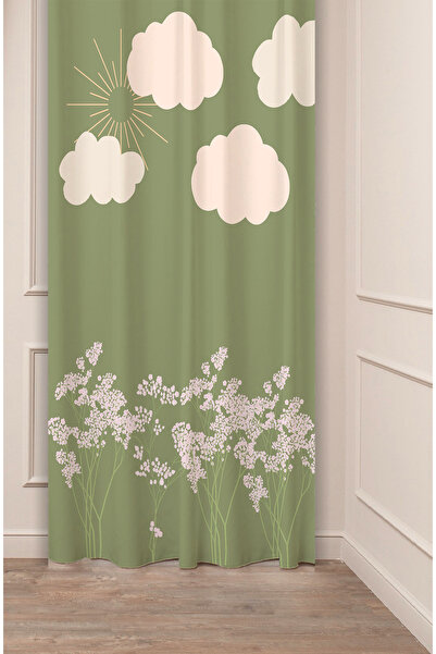 GREENDECOR Frunză, floare de soare, verde boem, model natural, design special...