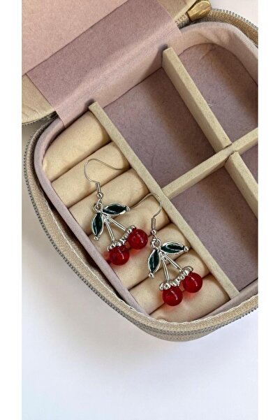 MUTENA أقراط من سلسلة Cherry Summer Series مع أوراق شجر باللون الأحمر الداكن ...