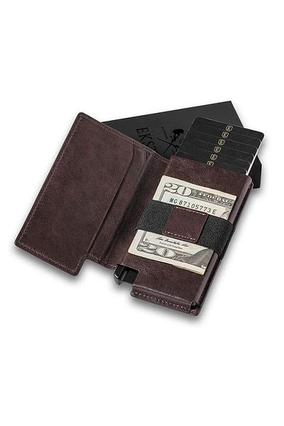 zeevos Leather wallet, ZEEVOS, aluminum card holder, AIRTAG compatible, RFID card protection, minimalist,