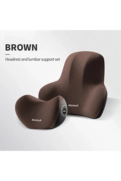 Choice7 1 brown set Memory Foam Car Neck Cushion Car Lumbar Support For Car S...