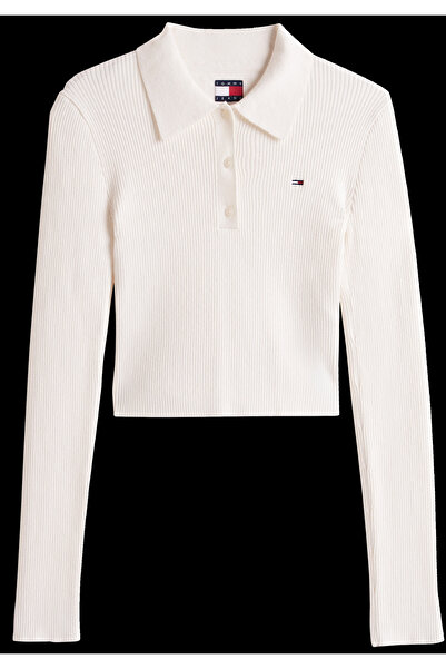 Tommy Hilfiger Tommy Hilfiger Women Ancient White Tjw Essential Polo Neck Sweater