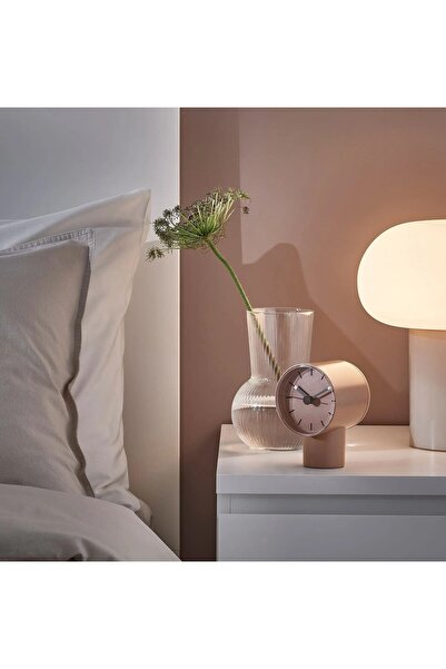 IKEA KALİTELİ Çalar Saat Yükseklik 12 Cm İkea Analog Masa Saati Pembe Renk Sa...