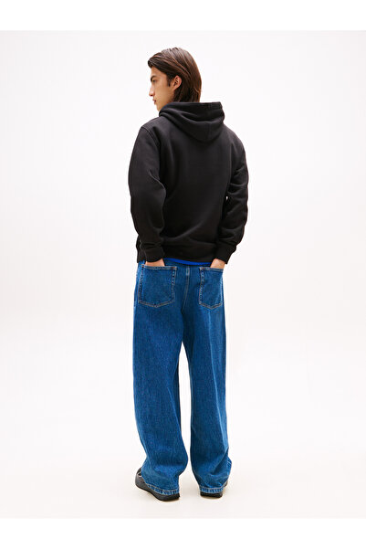 Tommy Hilfiger Tommy Hilfiger Men Black Reg Linear Logo Hoodie