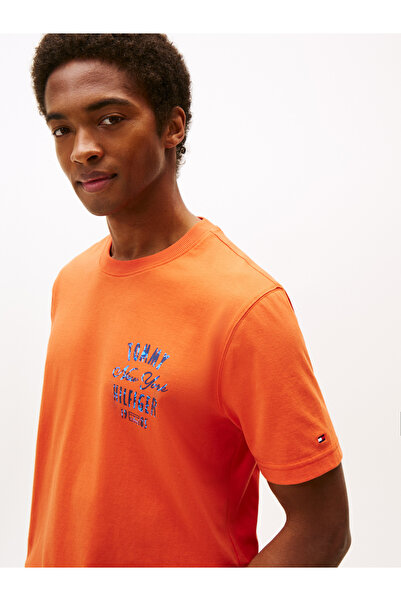 Tommy Hilfiger Tommy Hilfiger Men Brilliant Orange Inverse Climate Graphic Sh...