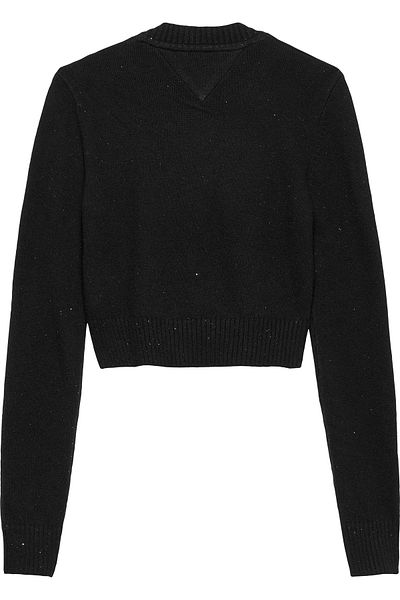 Tommy Hilfiger Women Black Tjw Sparkle Flag Sweater