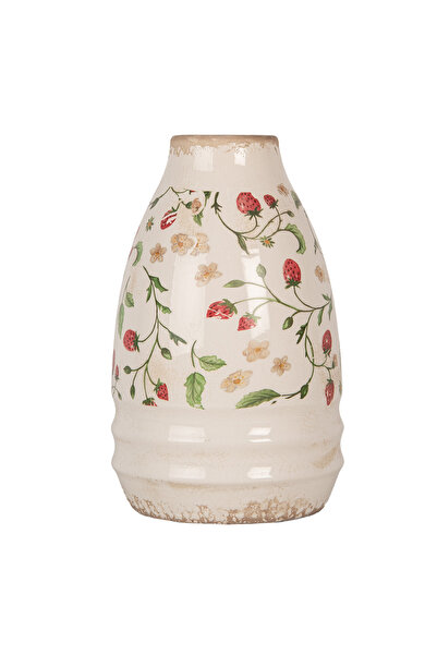 Clayre & Eef Κεραμικό Βάζο Λουλουδιών Πολύχρωμη Φράουλα 17x27 εκ.
