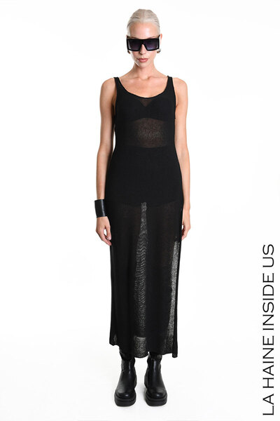 La Haine Inside Us ROCHIE LUNGĂ TRANSPARENTĂ - - S, NEGRU