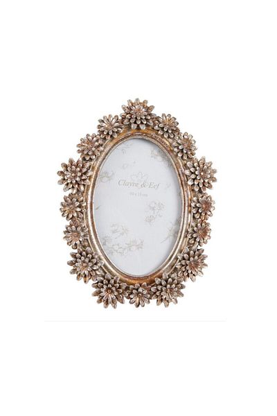 Clayre & Eef Photo frame table polyresin silver gold 17x2x22 cm, 10x15 cm