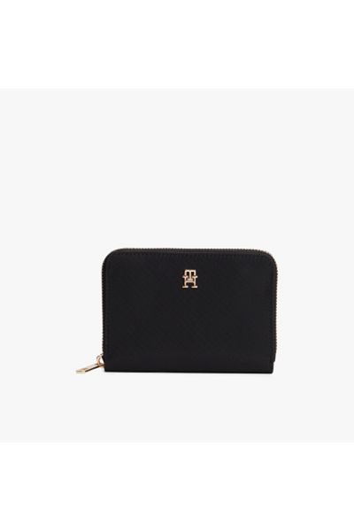 Tommy Hilfiger Women Black Icon Med Nylon Zip Around Wallet