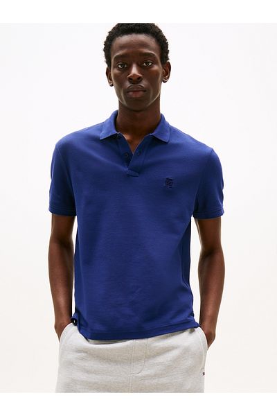 Tommy Hilfiger Men Preppy Navy Imd Regular Short Sleeve Polo T-Shirt