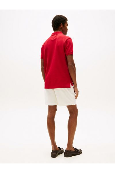 Tommy Hilfiger Tommy Hilfiger Men Medium Red Hilfiger Chest Insert Short Sleeve Polo T-Shirt