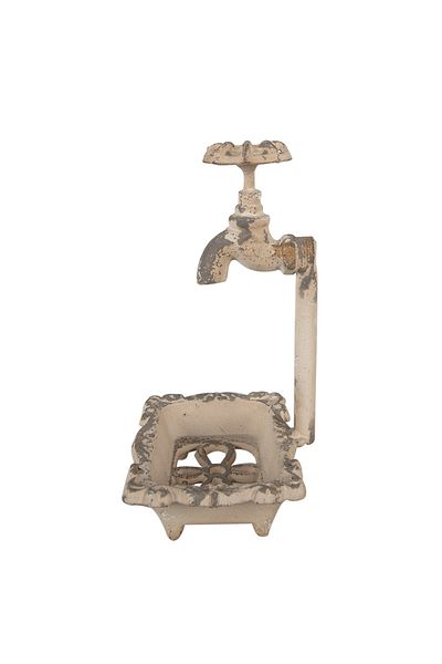 Clayre & Eef Soap Dish Antique Beige Iron 14x12x23 cm