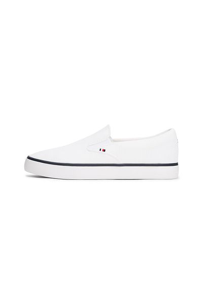 Tommy Hilfiger Men White Hi Vulc Core Low Top Sneakers