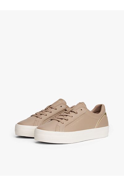Tommy Hilfiger Women Coastal Taupe Vulc Foxing Low Top Sneakers