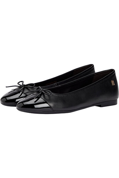 Tommy Hilfiger Tommy Hilfiger Women Black Patent Toe Cap Leather Ballerinas