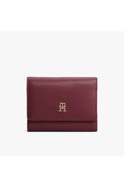 Tommy Hilfiger محفظة ثلاثية الطي للنساء من Deep Rouge Icon