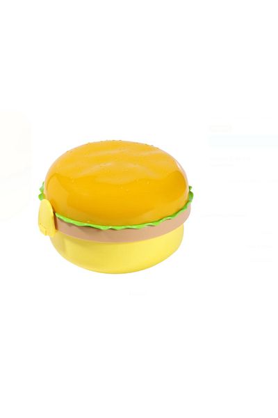 OEM BURRAQ lunch box, burger shape, 4 compartments, cutlery, plastic, 350ml