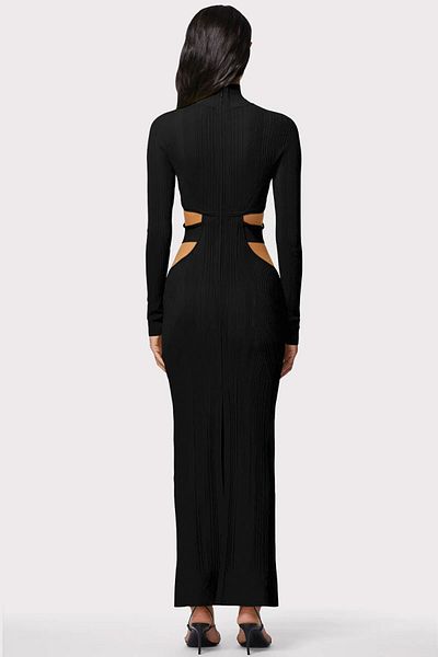 Herve Leger Rochie decupată cu imprimeu Ls - - Negru, S