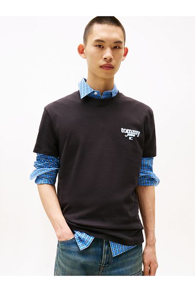 Tommy Hilfiger Tommy Hilfiger Men Black Regular Fit Signature Short Sleeve T-Shirt