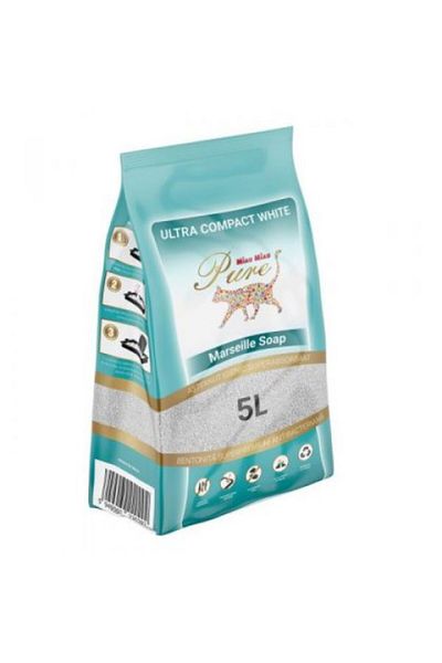 MIAU MIAU Hygienic cat litter, Miau Miau Pure White Marseille Soap 5 L