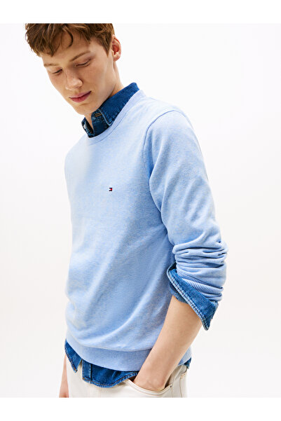 Tommy Hilfiger Tommy Hilfiger Men Vessel Blue Heather Essential Ssnl Cotton Sweater