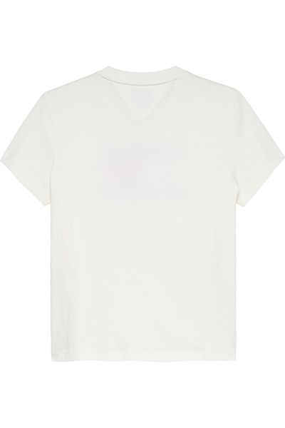 Tommy Hilfiger Women Ecru Regular Fit Flag Short Sleeve T-Shirt