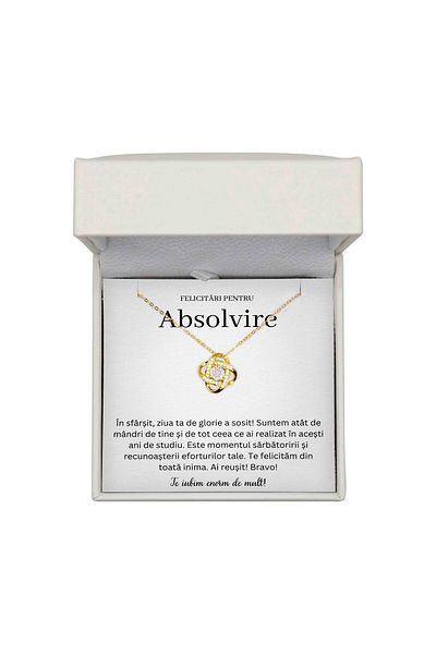The Jewel Heart Bijuterie De Absolvire – Colier Argint 925 Placat Cu Aur, Ambalaj Cadou Inclus