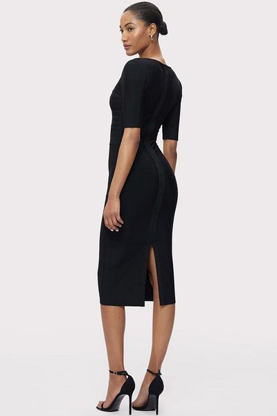 Herve Leger Rochie midi Icon Bandage Portrait - - M, Negru