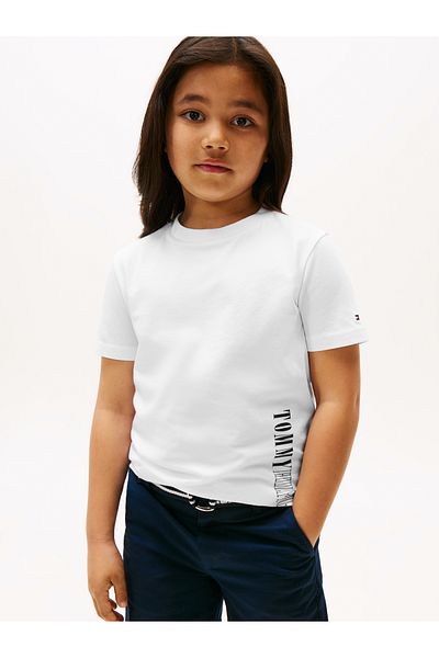 Tommy Hilfiger Tommy Hilfiger Boys White Graphic Print Short Sleeve T-Shirt