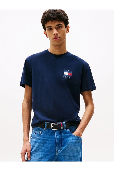 Tommy Hilfiger Tommy Hilfiger Men Dark Night Navy Regular Fit Flag Graphic Backprint Short Sleeve T-Shirt