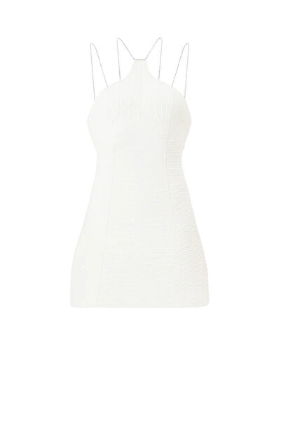 Herve Leger MINI OTTOMAN DRESS - HERVE LEGER - WHITE, M