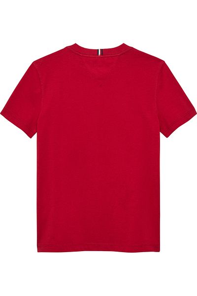 Tommy Hilfiger Boys Medium Red Essential Cotton Regular Fit Short Sleeve T-Shirt