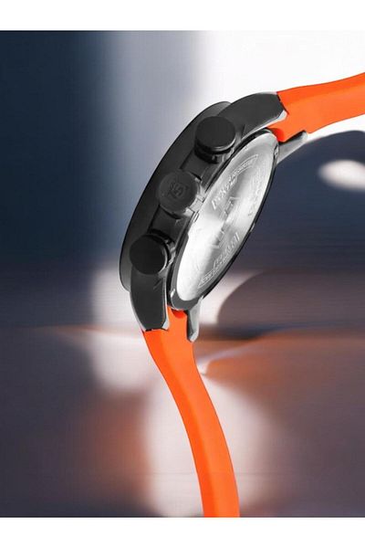T5 Saat Men's Sports Watch - Orange Silicone Band, Calendar & Chronograph - Waterproof