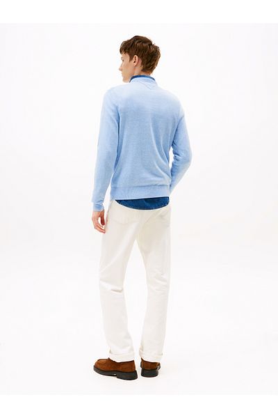 Tommy Hilfiger Men Vessel Blue Heather Essential Ssnl Cotton Sweater