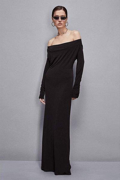 Patrizia Pepe ROCHIE LUNGĂ DIN JERSEY - PATRIZIA PEPE - XL, NEGRU