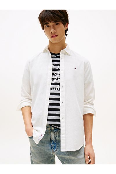 Tommy Hilfiger Tommy Hilfiger Men Ecru Reg Linen Blend Shirt